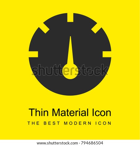 Round speedometer bright yellow material minimal icon or logo design