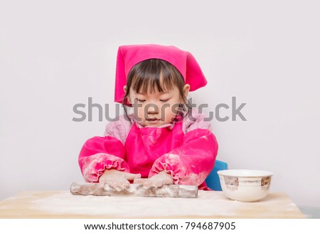 Lovely young asian girls learn to do noodles