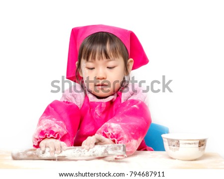 Lovely young asian girls learn to do noodles