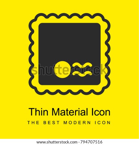 Stamp bright yellow material minimal icon or logo design