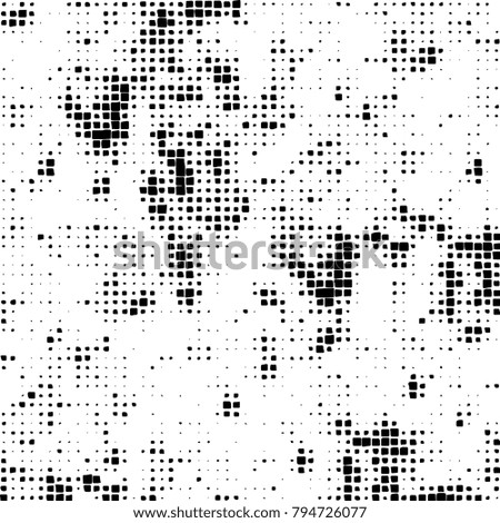 Vector grunge background of black and white squares on a white background