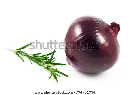 Red onion isolated on white background cutout