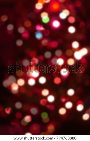 Colorful blur bokeh light new year background.