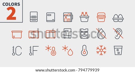 Fridge UI Pixel Perfect Well-crafted Vector Thin Line Icons 48x48 Ready for 24x24 Grid for Web Graphics and Apps with Editable Stroke. Simple Minimal Pictogram Part 2-2