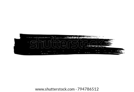 Black horizontal vector brush stroke