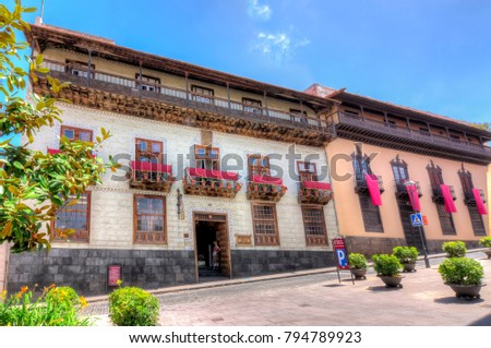 House of the Balconies (La Casa de los Balcones), La Orotava, Tenerife, Canary islands, Spain Royalty-Free Stock Photo #794789923