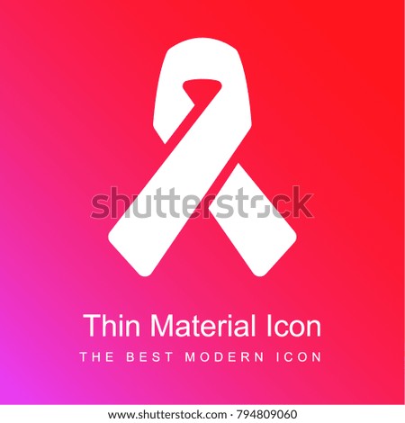 Awareness ribbon red and pink gradient material white icon minimal design