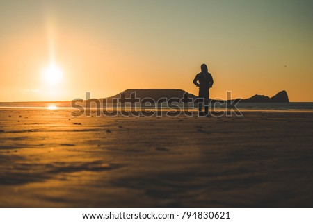 Sunset Beach Silhouette