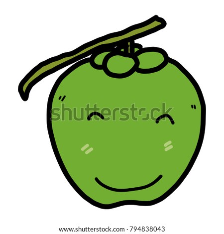 smile coconut / cartoon vector and illustration, hand drawn style, isolated on white background.