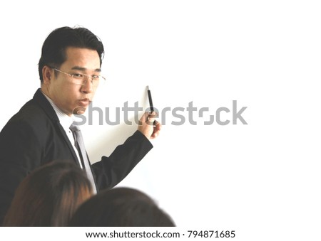 Businessman presentation isolated on white background