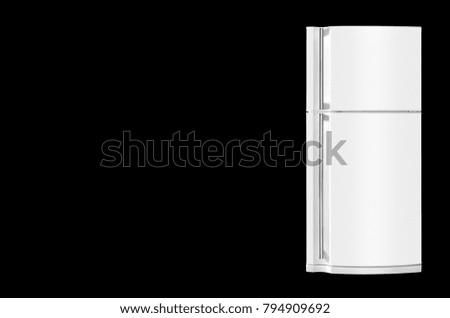 Major appliance - The Refrigerator fridge on a black background. Isolated Royalty-Free Stock Photo #794909692