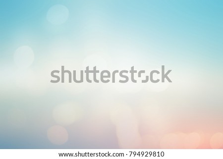 abstract double exposure of blurred beautiful natural soft  beauty sky landscape background and ray flare light bokeh bulb.