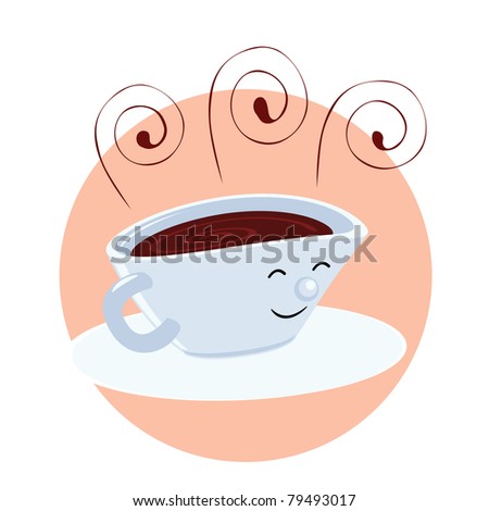 Vector illustration of cartoon coffee cup