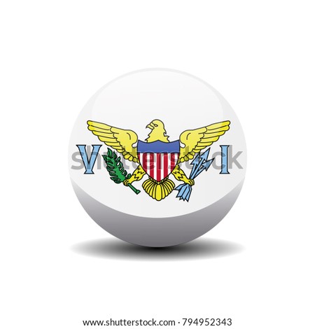 United States Virgin Island national circle button flag background texture. Vector illustration.