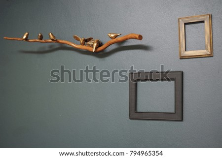 Gray wall and frame
