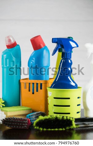 Cleaning concept with supplies