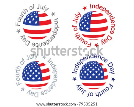 independence day signs vector illustration