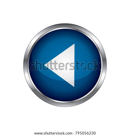 Video vector icon. Modern design blue silver metallic glossy web and mobile applications button in eps 10