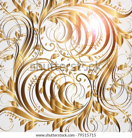 Seamless summer wallpaper pattern gold, vector. Eps 10.