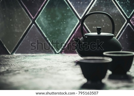 Tea composition near the old window