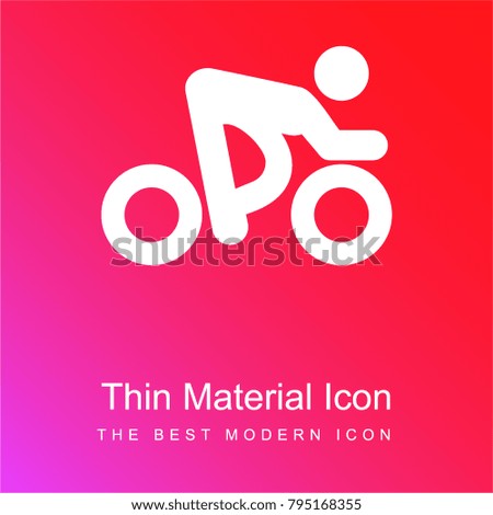 cyclist red and pink gradient material white icon minimal design