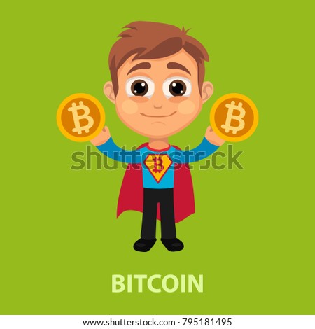 Bitcoin flat concept. Vector illustration. Element template for design.
