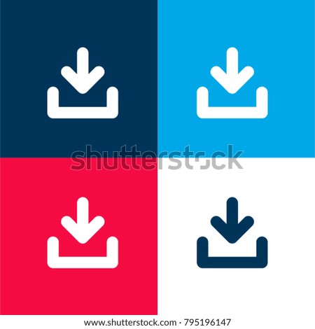 Download Tray four color material and minimal icon logo set in red and blue