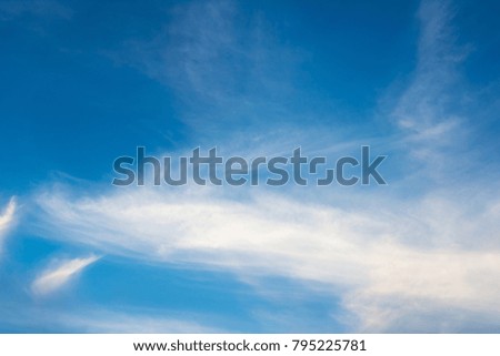 Blue sky with white clouds, beautiful view. Bright bright background.