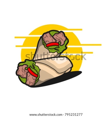 food kebab logo, unique design, vector illustration
