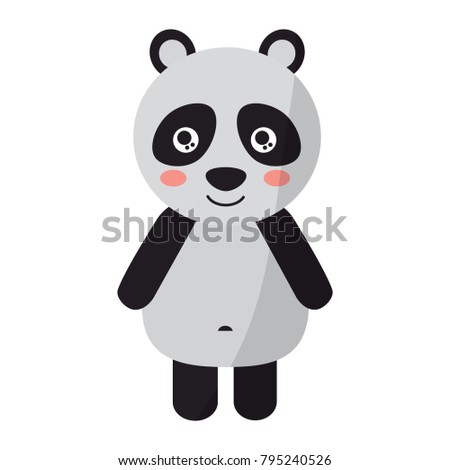 cute panda bear animal standing cartoon wildlife