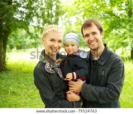 Happy family outdoors