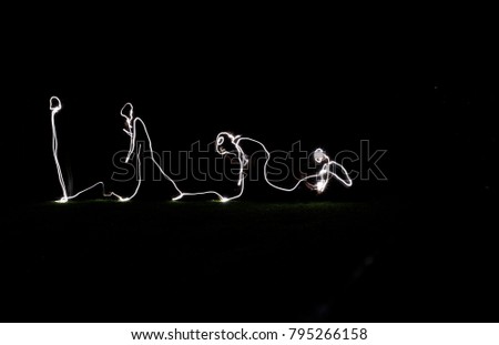 Light painting of humans 