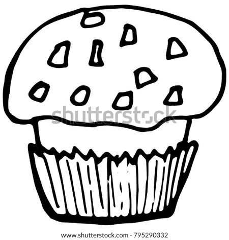 Hand drawn sketch style Cake graphic. Vector illustration.
