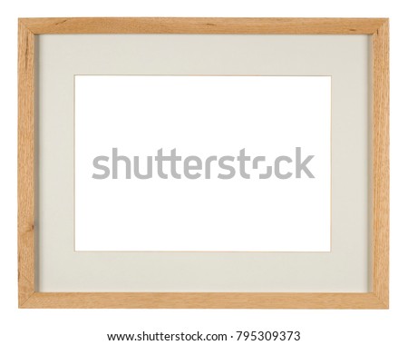 Empty picture frame, light oak wood with mount
