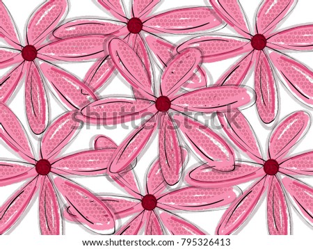 A colorful illustrated floral pattern backdrop