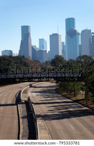 Houston skyline after clean-up efforts from Hurricane Harvey