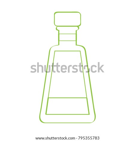 Tequila bottle isolated on white background, Vector illustration