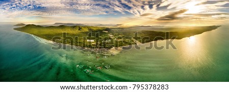 Small tropical island in the ocean. Royalty high quality free stock image aerial view of Rach Vem beach in Phu Quoc, Kien Giang, Vietnam