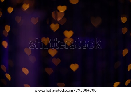 Colorful lighting heart bokeh background for Valentine's day.