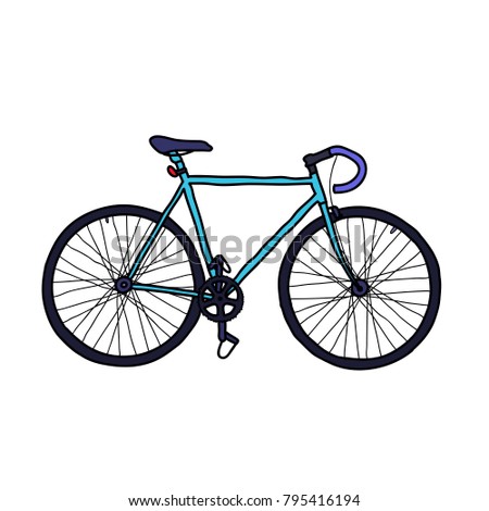 bicycle fixed gear doodle icon