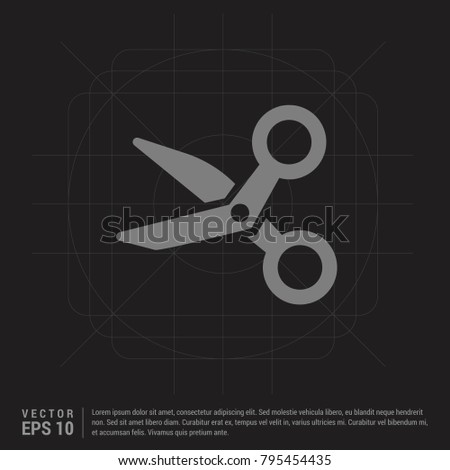 Scissors icon Black Creative Background
