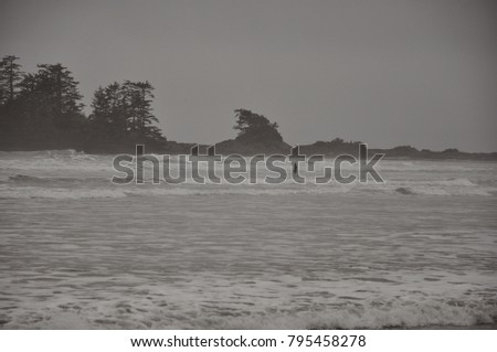 Beautiful Stormy Ocean view with Fog in the background that makes you relax and enjoy the view