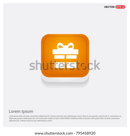 Christmas Gift Box Icon Orange Abstract Web Button