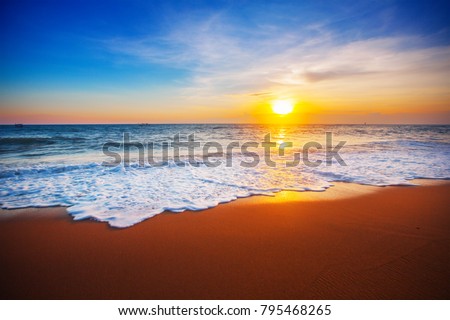 sunset and sea Royalty-Free Stock Photo #795468265