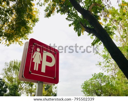 Car lady parking only at gas station for concept travel or transportation