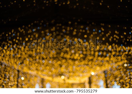 background bokeh gold light and colorful of night