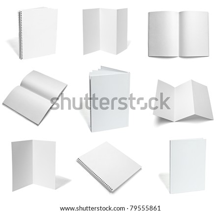 collection of various  blank white paper on white background. each one is shot separately Royalty-Free Stock Photo #79555861