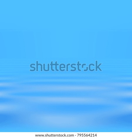 Vector seamless background. A brilliant water of the sea or ocean, clean fresh blue water on the background of clear sky.