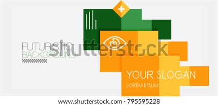 Square shapes banner design, geometric abstract background. Vector business slogan, infographics or presentation template