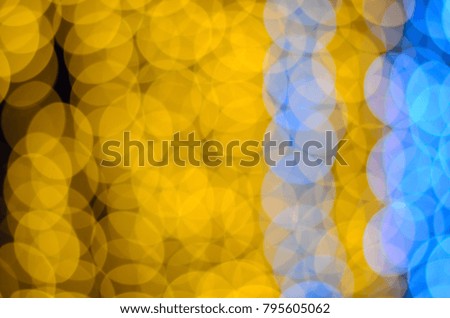 Colorful blur bokeh light background, warm tone